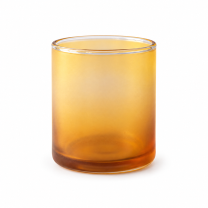 Honey Haze Amber-to-Honey Gradient Wide Cylinder Decorative Vase with a Soft Translucent Look for Warm Modern Interiors