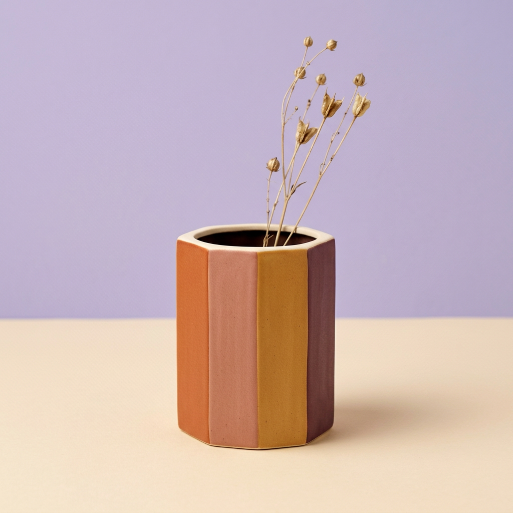 Earth Prism vase with delicate dried stems
