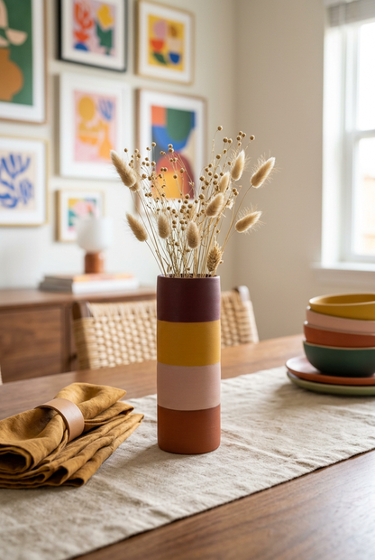 Sunset Column vase on dining sideboard