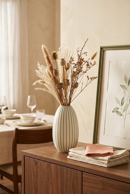 Meadow Lines vase on dining sideboard