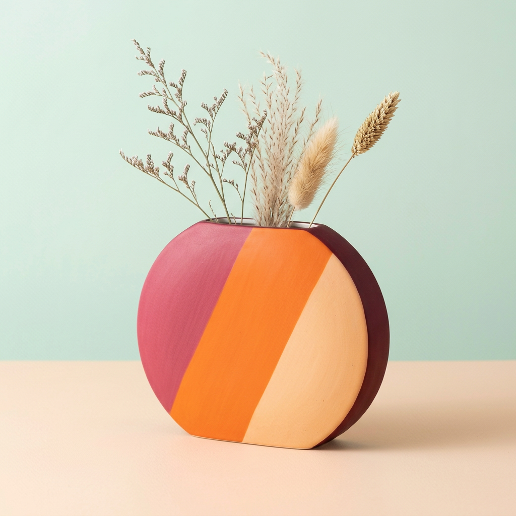Sorbet Canvas vase styled with delicate dried branches