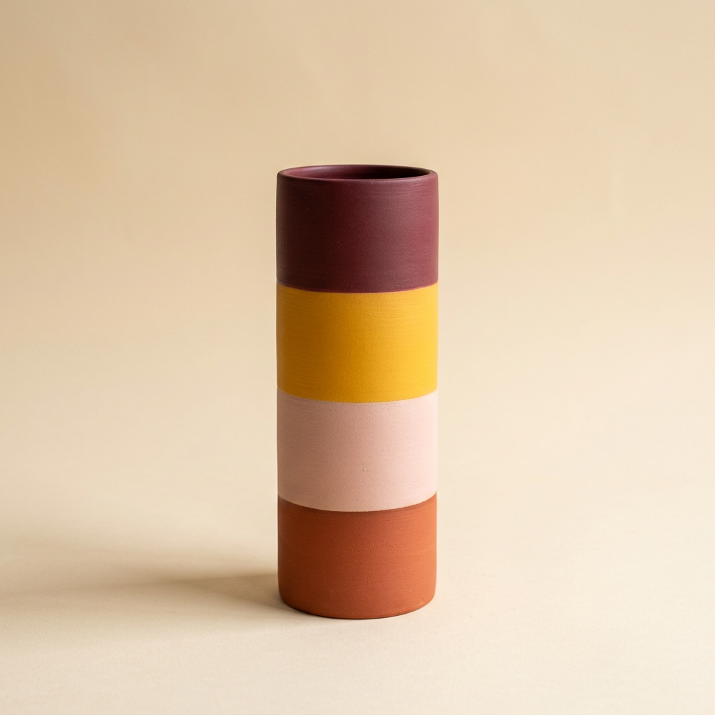 Sunset Column four-band cylindrical vase front hero view